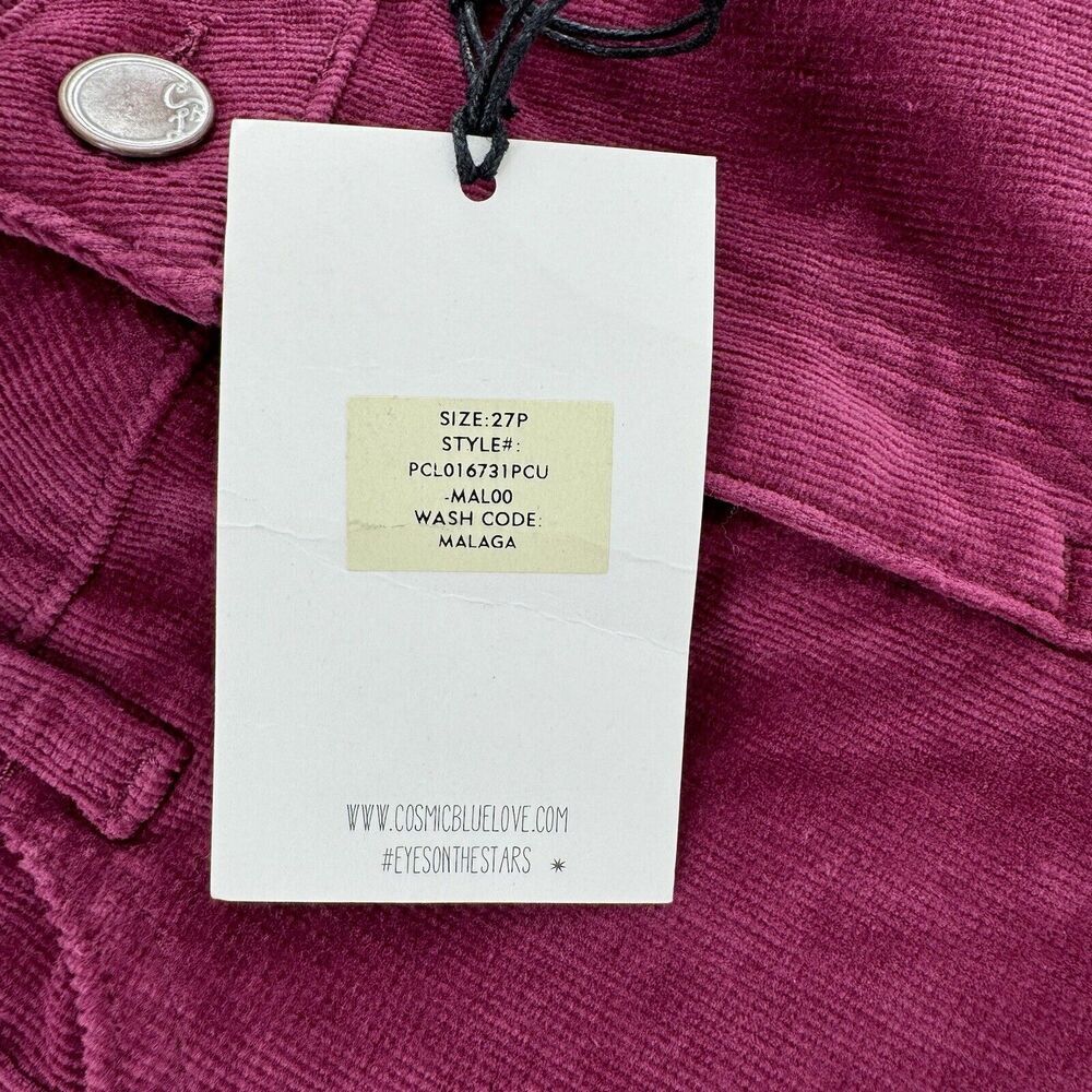 Cosmic Blue Love Jeans Women’s Size 27 Petite Corduroy Magenta Pink Skinny NWT​​ - Picture 11 of 16